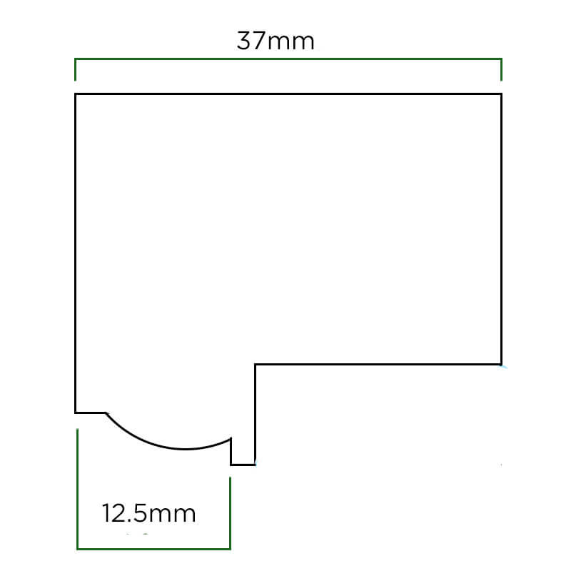 Picture is a rebate profile after being machined to allow for a double glazed unit