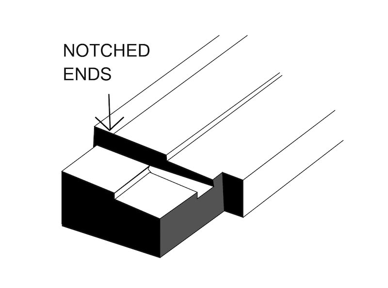 Sill section notched out