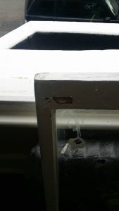 Earlsfield and Wimbledon Sash window lower rail before splicing and sash window repair