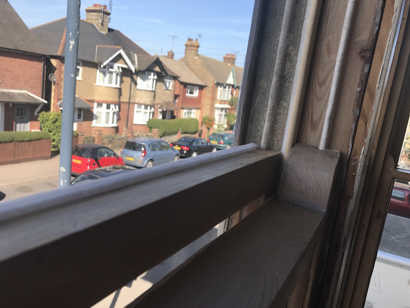 Draught proofing groove top sash Crouch End and Holloway