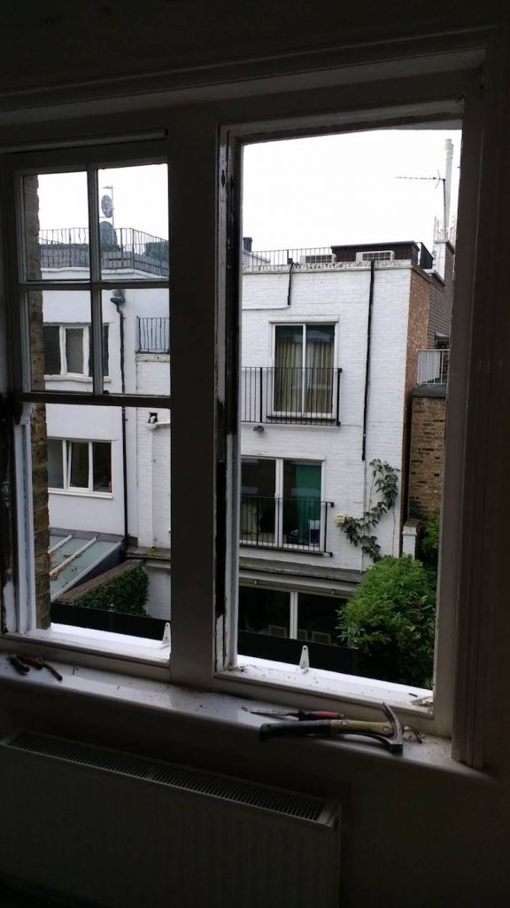 Kensington and Shepherd’s Bush sash windows in need of draught proofing and repairs